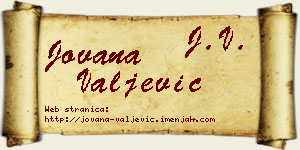 Jovana Valjević vizit kartica